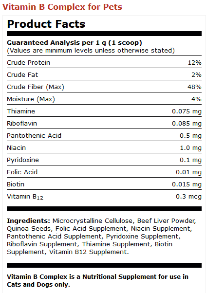 Dr mercola vitamin on sale b complex for pets