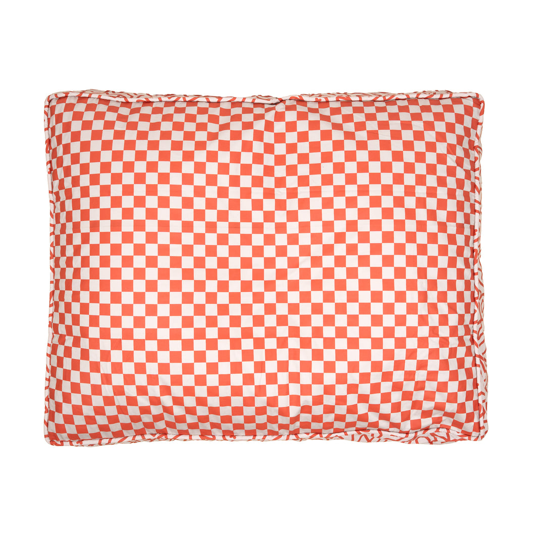KIN Bed Rectangle - Terracotta Checkers