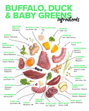 Load image into Gallery viewer, Buffalo, Duck &amp; Baby Greens 500g
