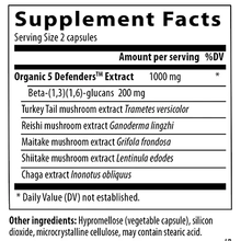 Load image into Gallery viewer, 5 Defenders Organic Mushroom Blend Capsules
