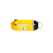 Load image into Gallery viewer, Martingale Collar - Yellow &amp; Navy
