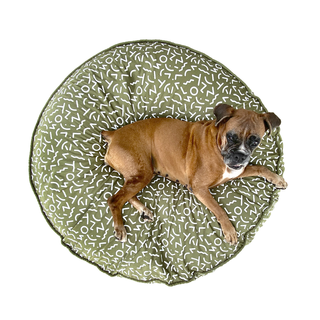 KIN Bed Round - Olive Confetti